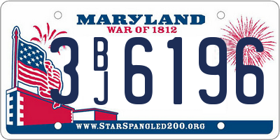 MD license plate 3BJ6196