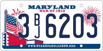 MD license plate 3BJ6203