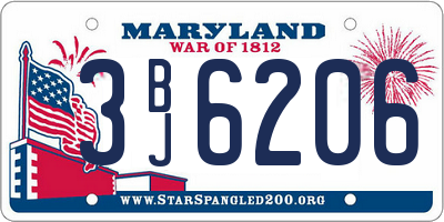 MD license plate 3BJ6206