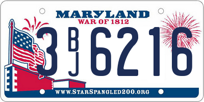 MD license plate 3BJ6216