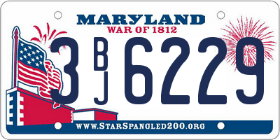 MD license plate 3BJ6229