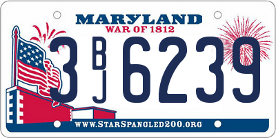 MD license plate 3BJ6239