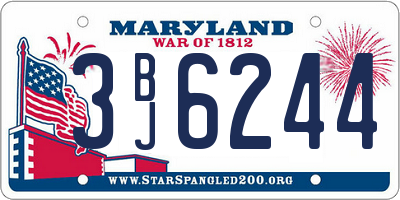 MD license plate 3BJ6244