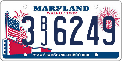 MD license plate 3BJ6249