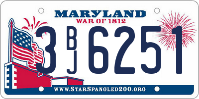 MD license plate 3BJ6251
