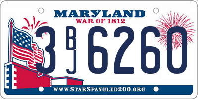 MD license plate 3BJ6260