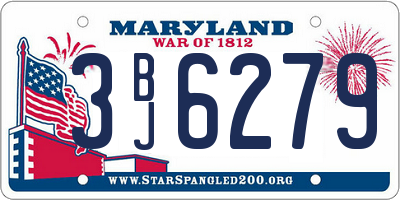 MD license plate 3BJ6279