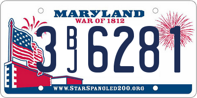 MD license plate 3BJ6281
