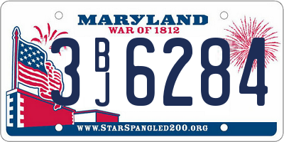 MD license plate 3BJ6284