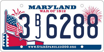 MD license plate 3BJ6288