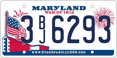 MD license plate 3BJ6293