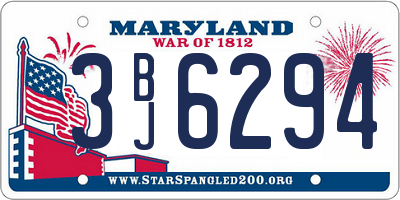 MD license plate 3BJ6294
