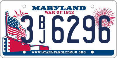 MD license plate 3BJ6296
