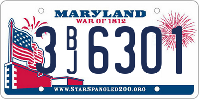 MD license plate 3BJ6301