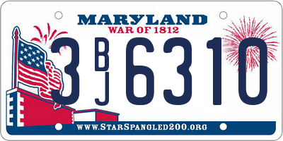 MD license plate 3BJ6310