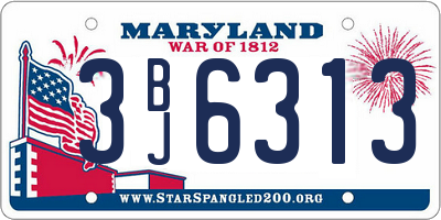 MD license plate 3BJ6313