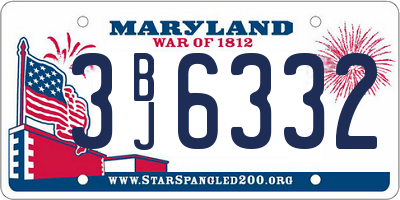 MD license plate 3BJ6332