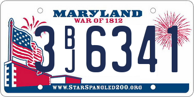 MD license plate 3BJ6341
