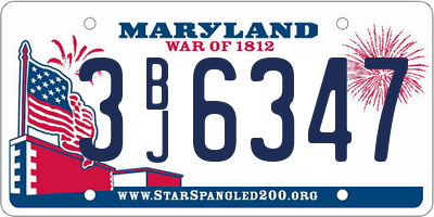 MD license plate 3BJ6347