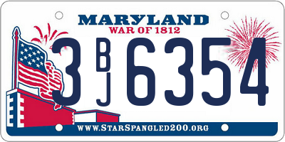 MD license plate 3BJ6354