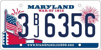 MD license plate 3BJ6356