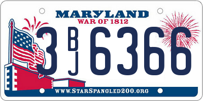 MD license plate 3BJ6366