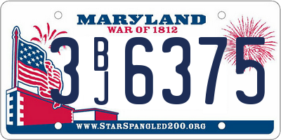 MD license plate 3BJ6375