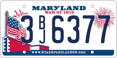 MD license plate 3BJ6377