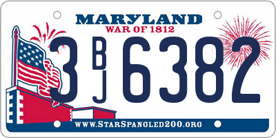 MD license plate 3BJ6382