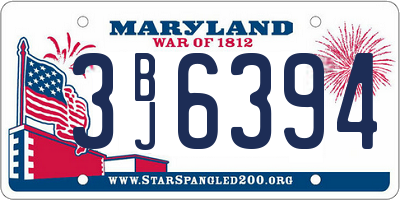 MD license plate 3BJ6394