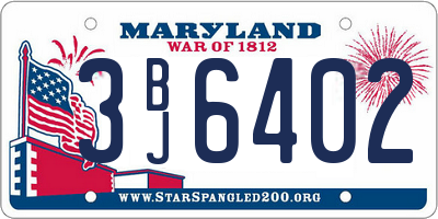 MD license plate 3BJ6402