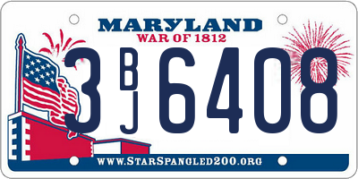 MD license plate 3BJ6408