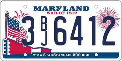 MD license plate 3BJ6412