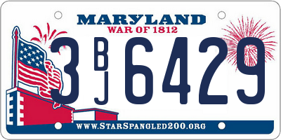 MD license plate 3BJ6429