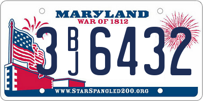 MD license plate 3BJ6432