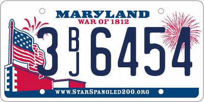 MD license plate 3BJ6454