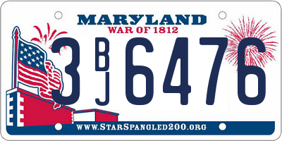 MD license plate 3BJ6476