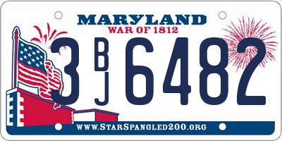 MD license plate 3BJ6482