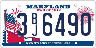 MD license plate 3BJ6490