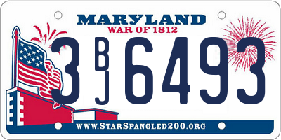MD license plate 3BJ6493