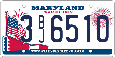 MD license plate 3BJ6510