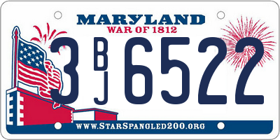 MD license plate 3BJ6522