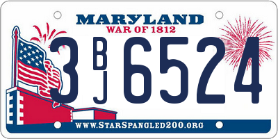 MD license plate 3BJ6524