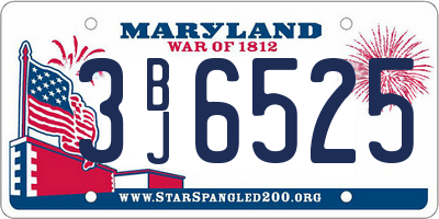 MD license plate 3BJ6525