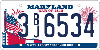 MD license plate 3BJ6534
