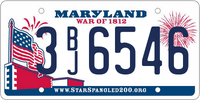 MD license plate 3BJ6546