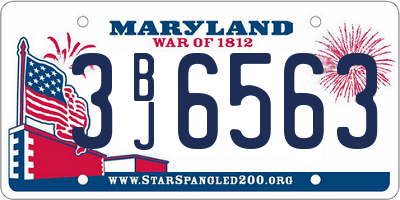 MD license plate 3BJ6563