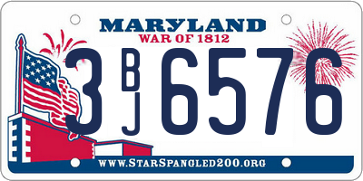MD license plate 3BJ6576