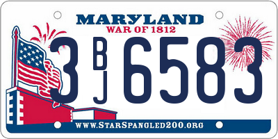MD license plate 3BJ6583