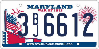MD license plate 3BJ6612
